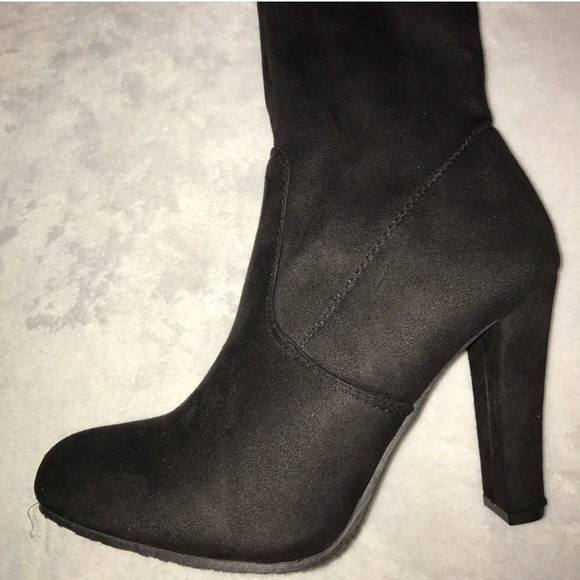 Black Over The Knee Boots - Picture 3 of 6